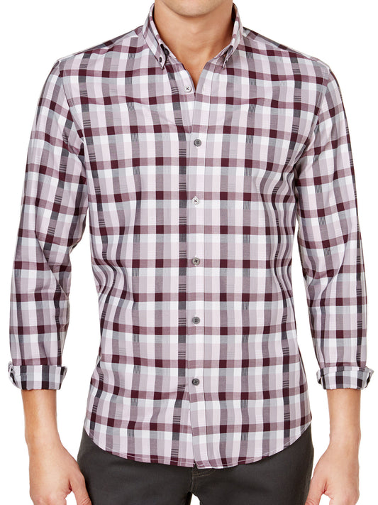 Alfani Mens Purple Button Down Shirt