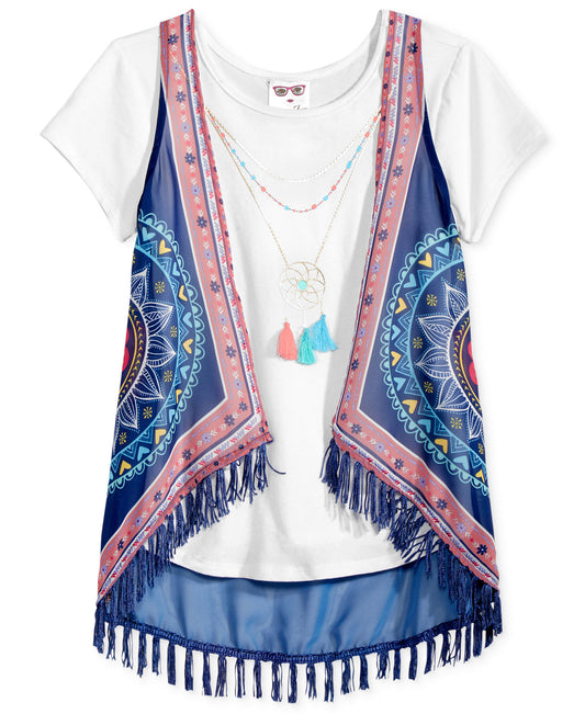 Belle Du Jour Girls 2-Pc. Hanky Vest & T-Shirt Set