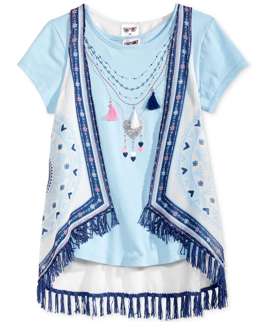 Belle Du Jour Girls 2-Pc. Hanky Vest & T-Shirt Set