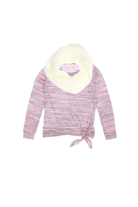 Belle Du Jour Self Esteem Girls Fuchsia 2-Pc. Scoop Neck Sweatshirt W/Scarf