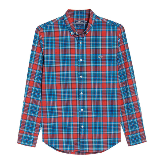 Vineyard Vines Tucker Mens Tomato Check Walker Point Plaid Button Down Shirt