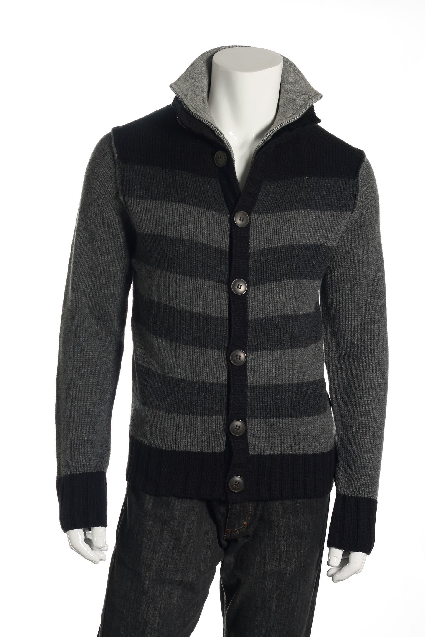 American Blue Men's Gray Cardigan Sweater