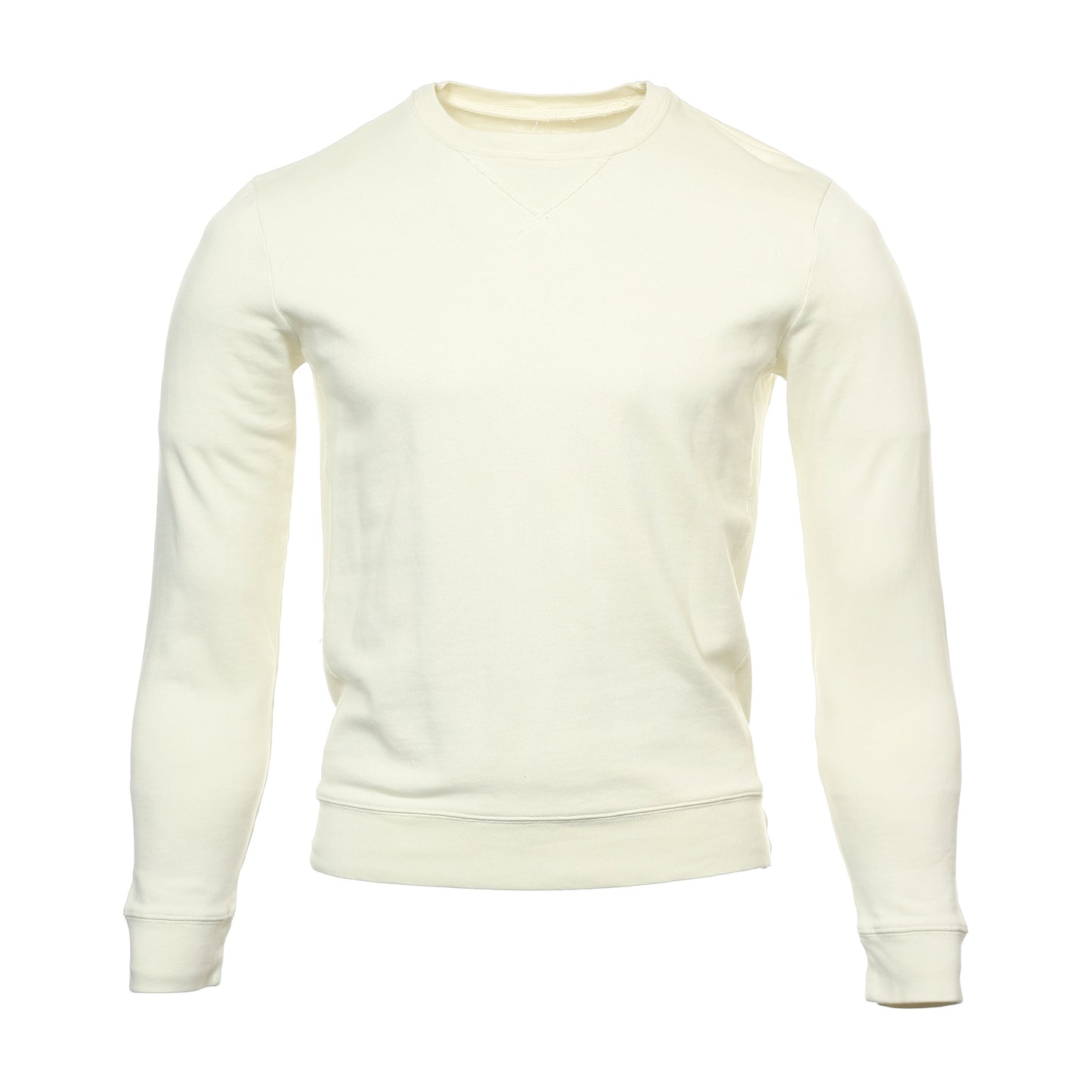 24 Standard Mens Vintage White 100% Cotton Crew Neck Sweatshirt