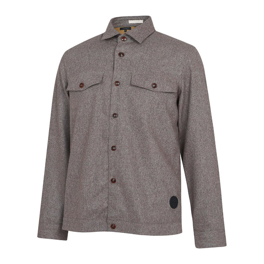 Ted Baker Dropoff Men's Wool Blend Natural Heather Shacket Shirt Jacket