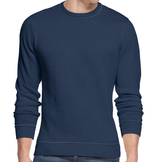 Club Room Mens Solid Tipped Shark Eye Heather Cotton Crewneck Sweater