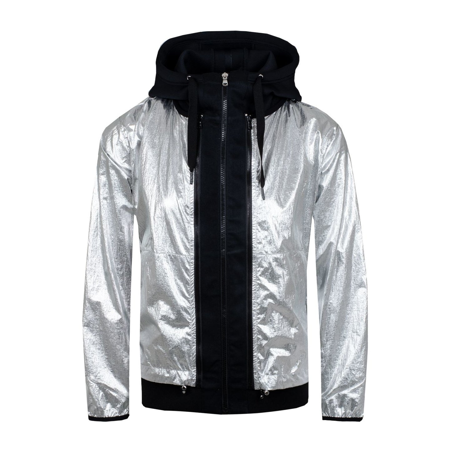 RLX Polo Golf Ralph Lauren Womens Silver Metallic Hybrid 3-In-1 Jacket