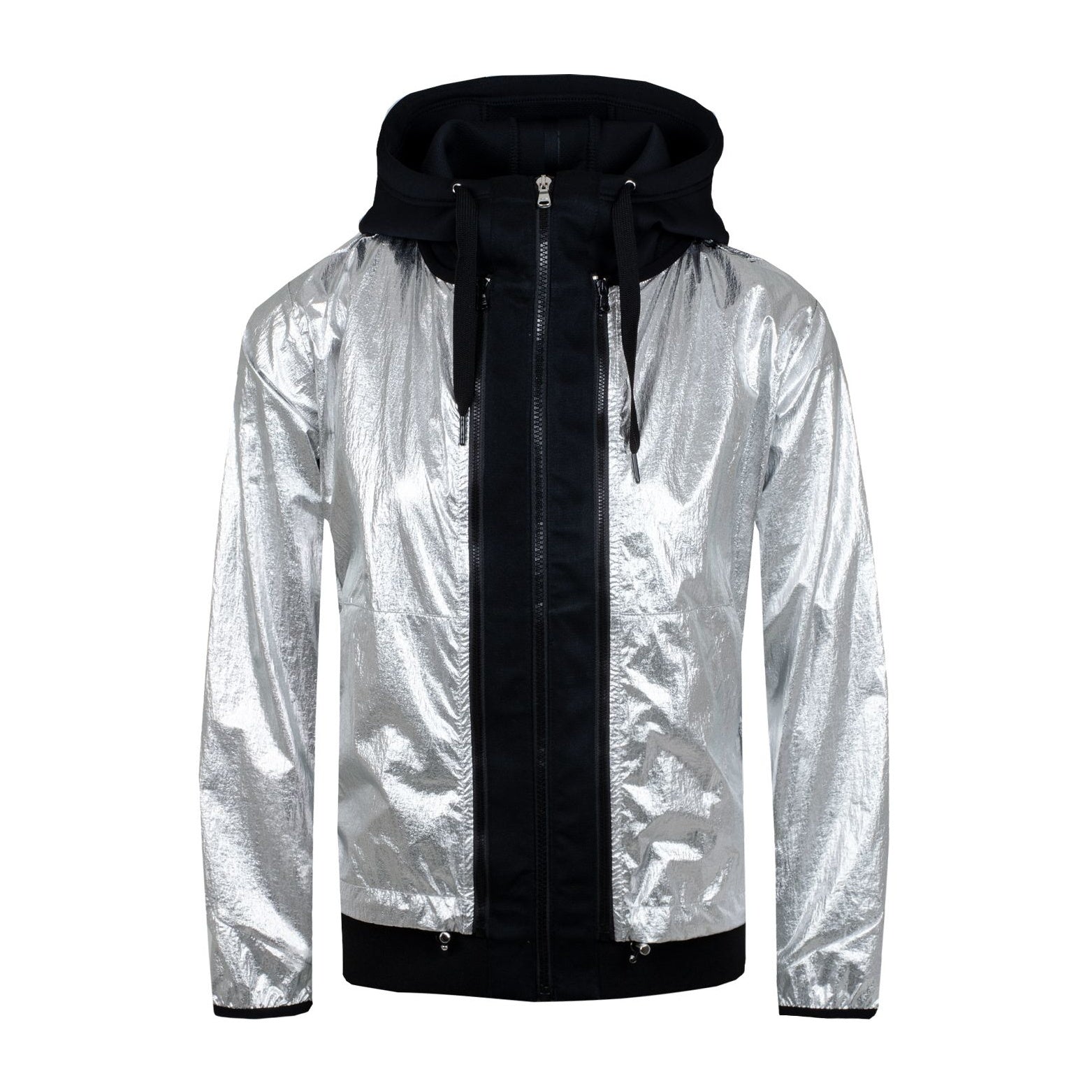 RLX Polo Golf Ralph Lauren Womens Silver Metallic Hybrid 3-In-1 Jacket