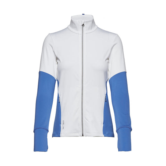 RLX Ralph Lauren Womens Blue/White Color Block Golf Track Jacket