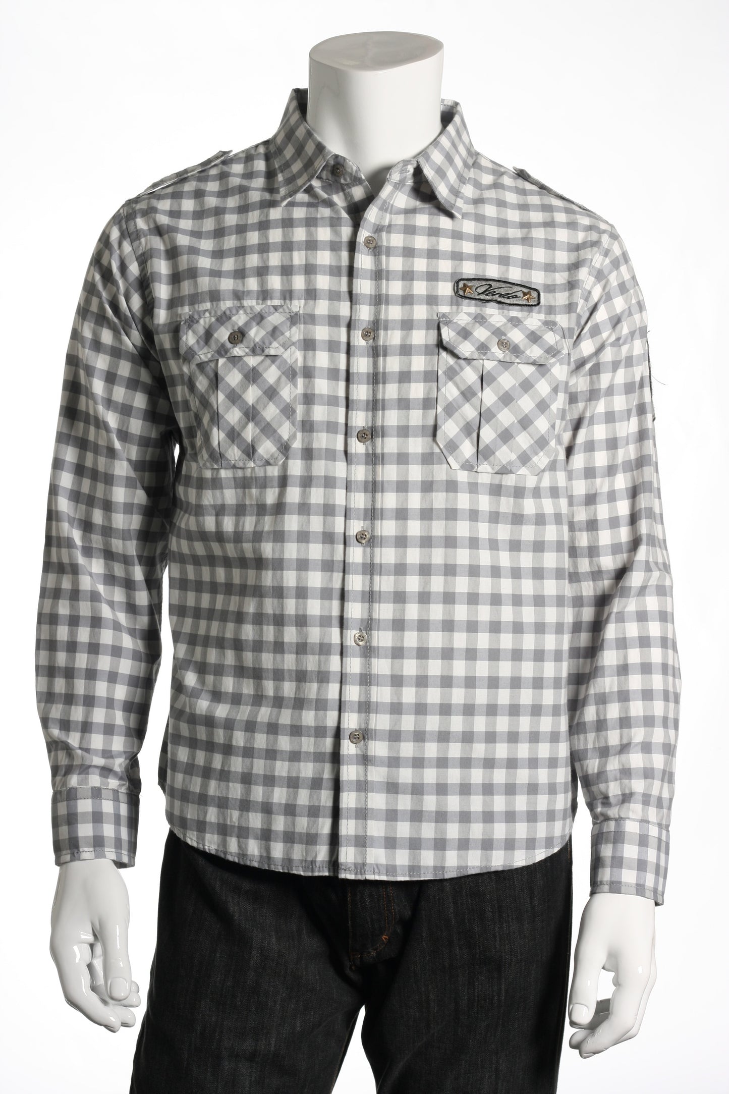 Verdo Men's Gray Military Shirt
