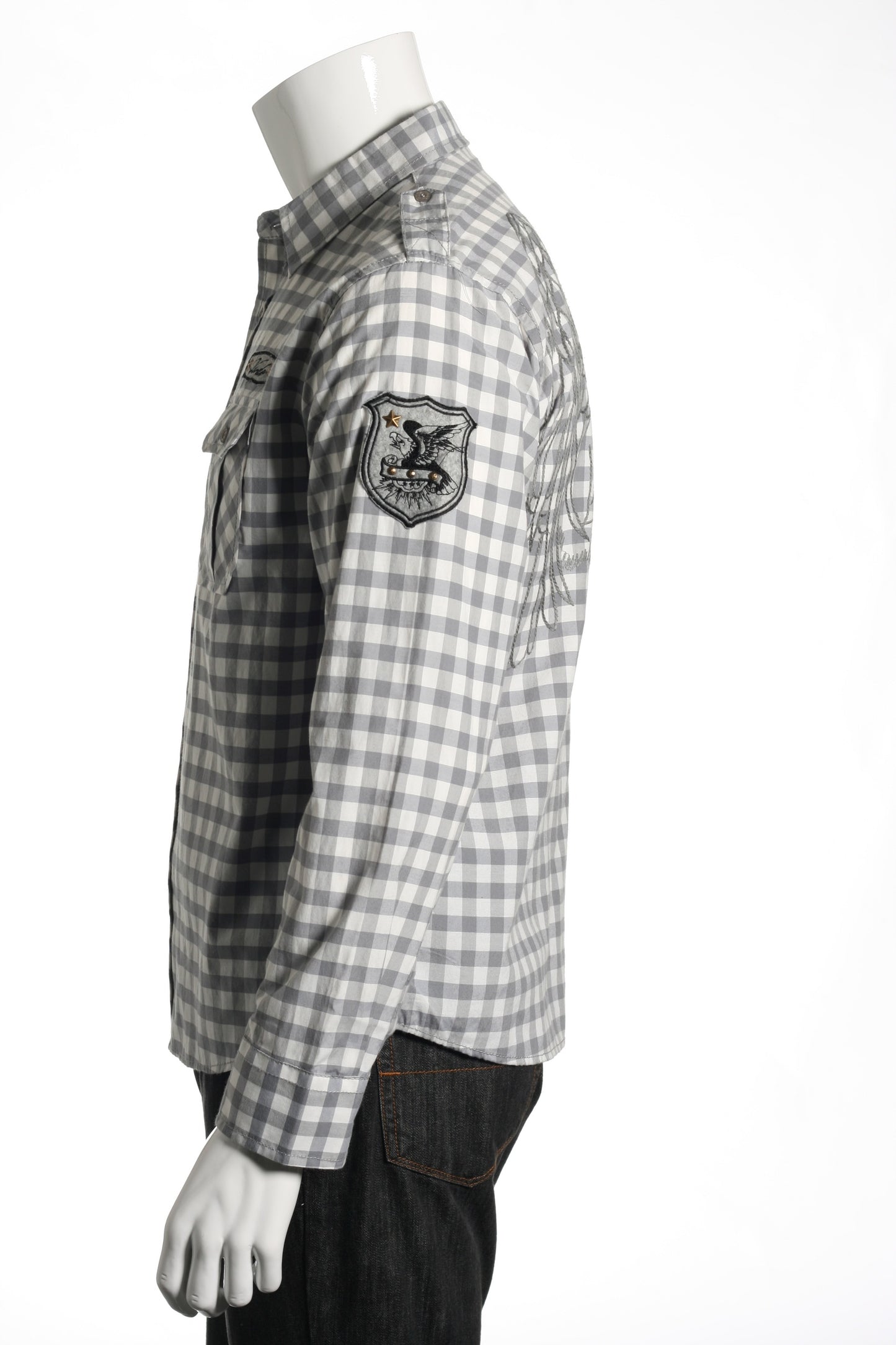 Verdo Men's Gray Military Shirt