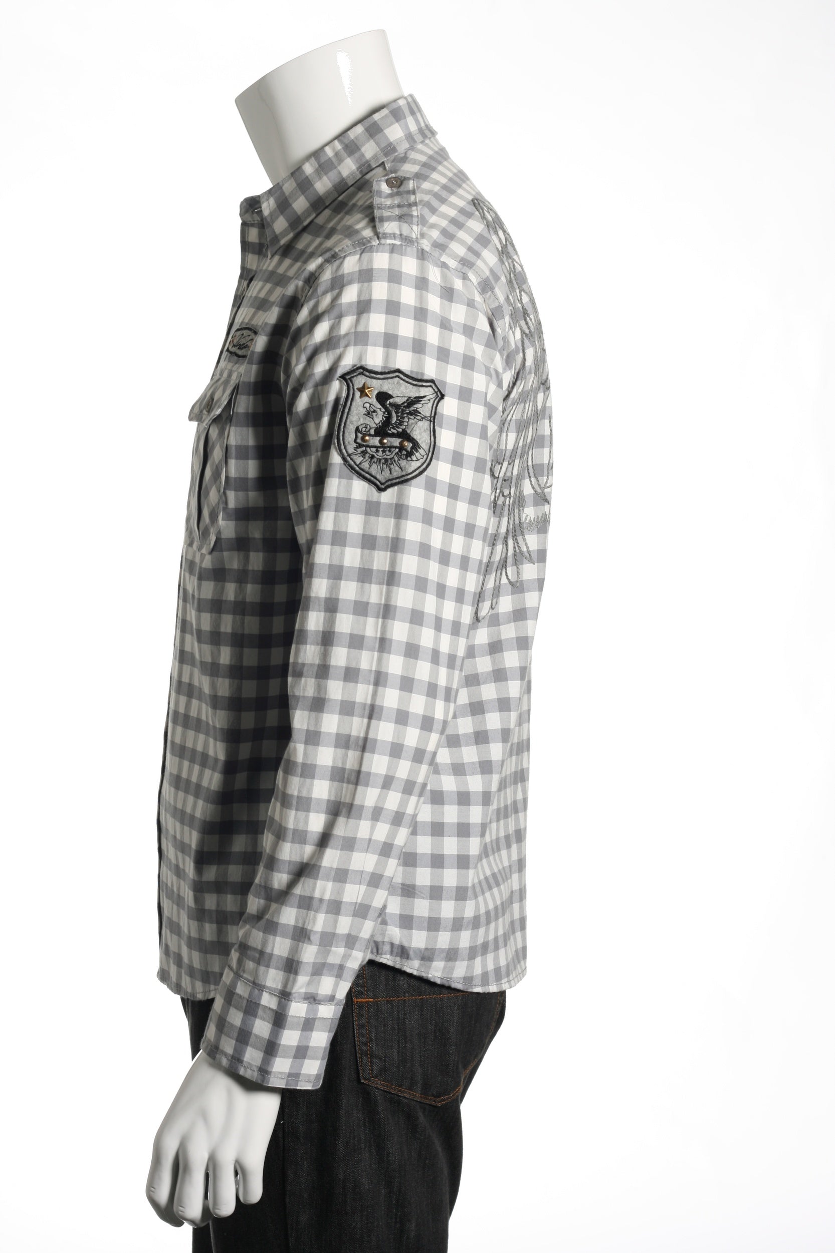 Verdo Men's Gray Military Shirt