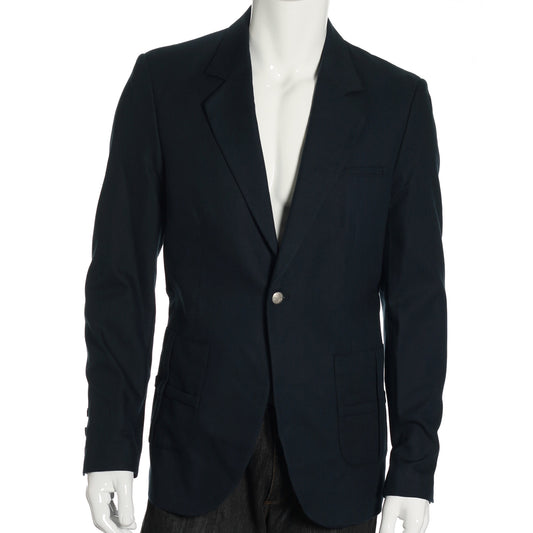 Hause of Howe Mens Navy Cotton/Wool Blazer