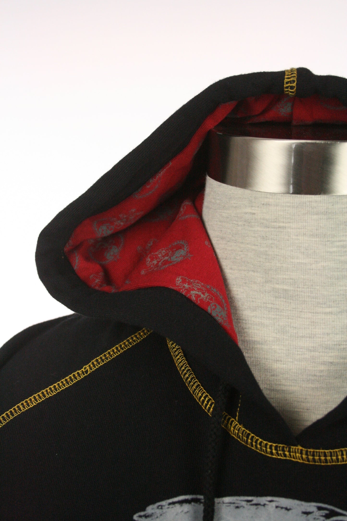 ONOVO Royaluxe Mens Black Skull & Eagle Graphic Cotton Hoodie Sweatshirt
