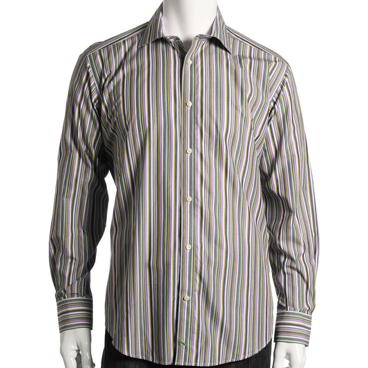 Tailorbyrd Men's Purple Cotton Button Down Sport Shirt