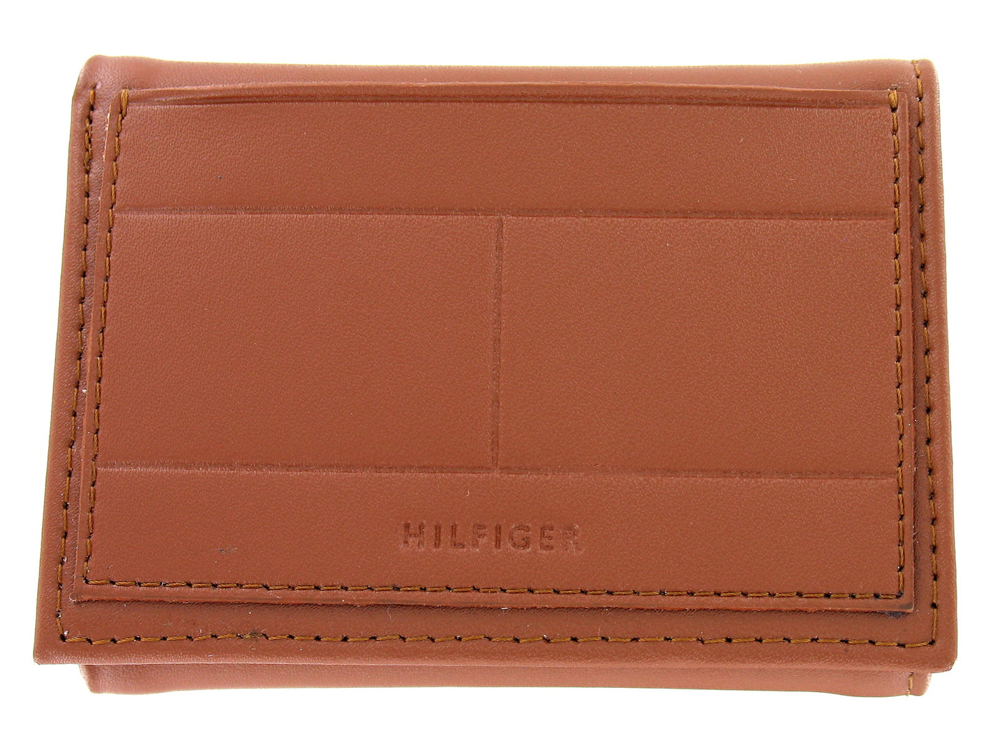 Tommy Hilfiger Men's RFID-Protected Tan Leather TriFold Wallet, ID Holder