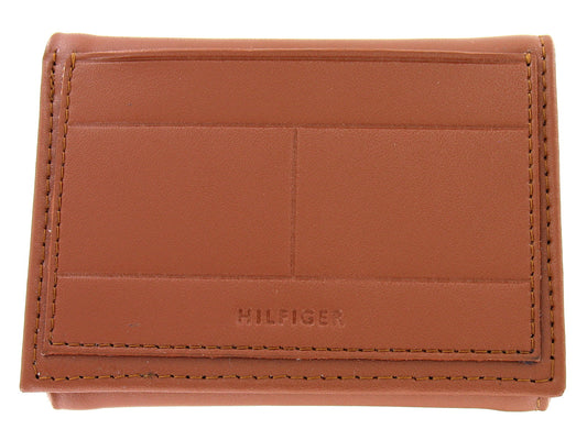 Tommy Hilfiger Men's RFID-Protected Tan Leather TriFold Wallet, ID Holder