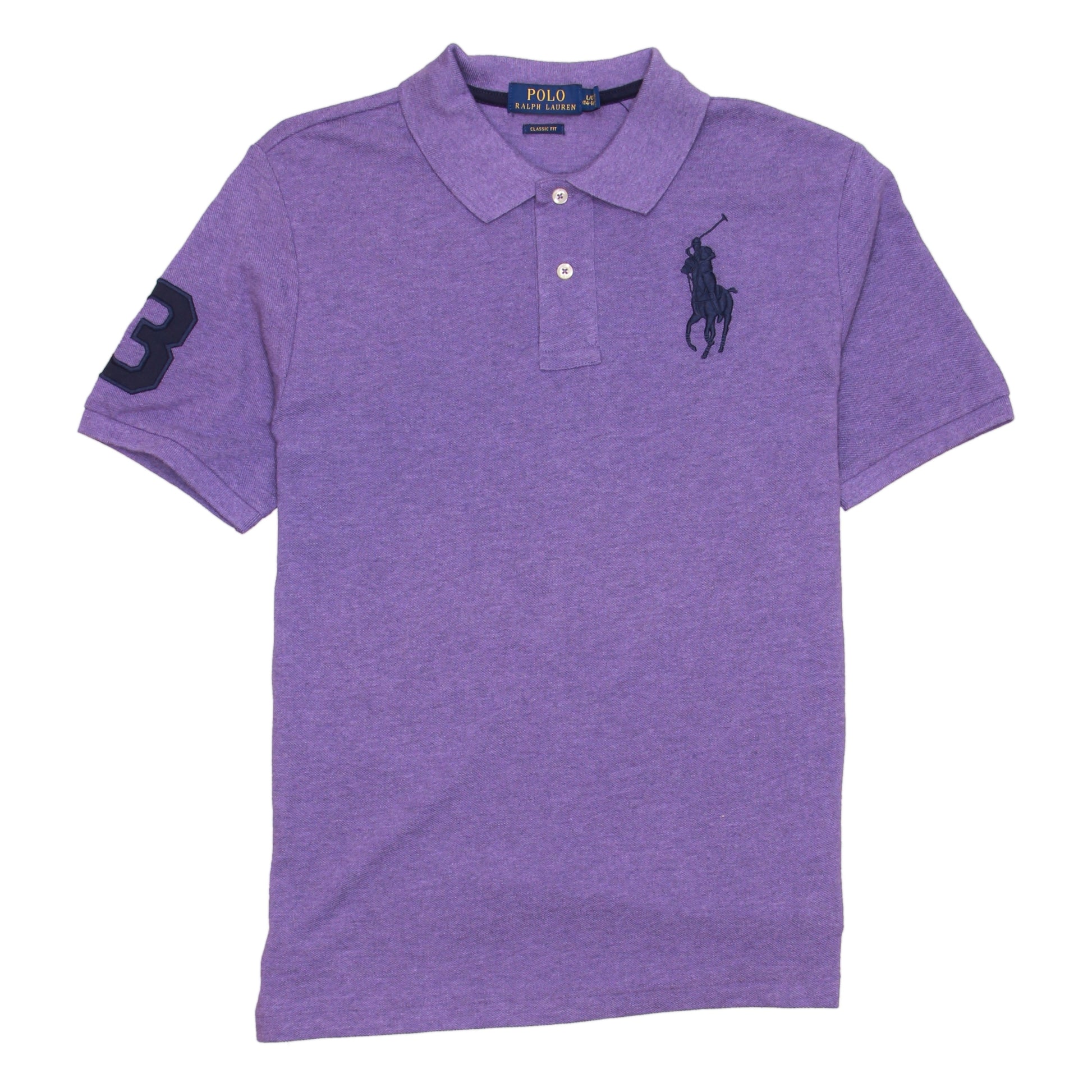 Polo Ralph Lauren Big Boys Classic Fit Purple Cotton Mesh Polo Shirt