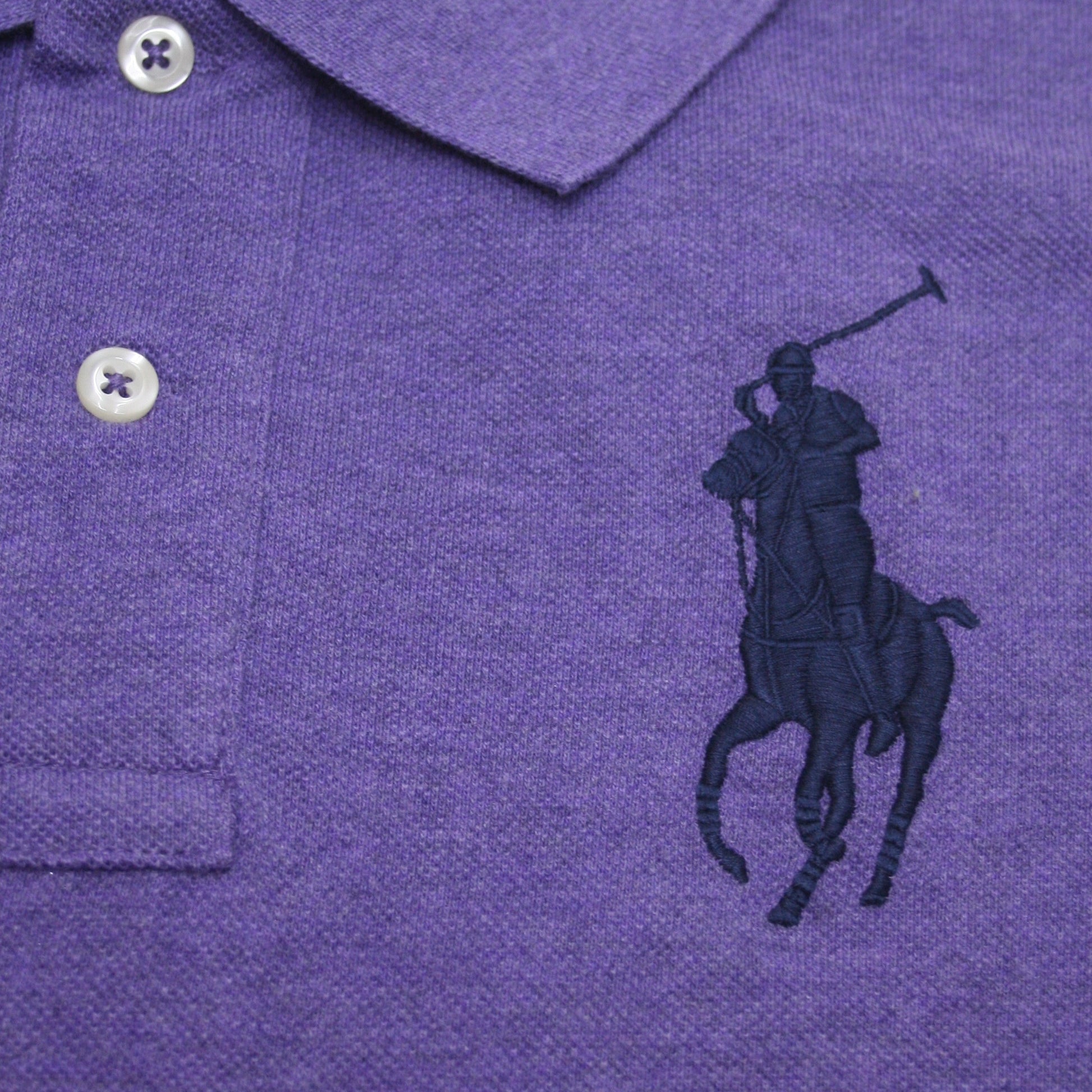 Polo Ralph Lauren Big Boys Classic Fit Purple Cotton Mesh Polo Shirt