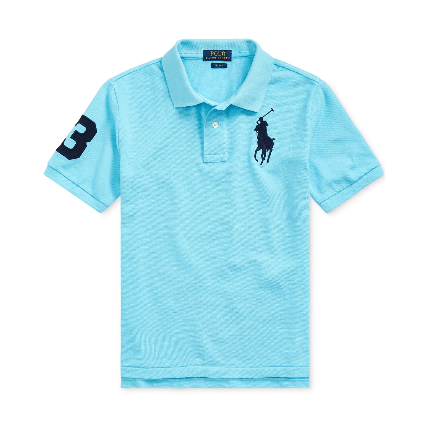 Polo Ralph Lauren Big Boys Classic Fit Blue Cotton Mesh Polo Shirt