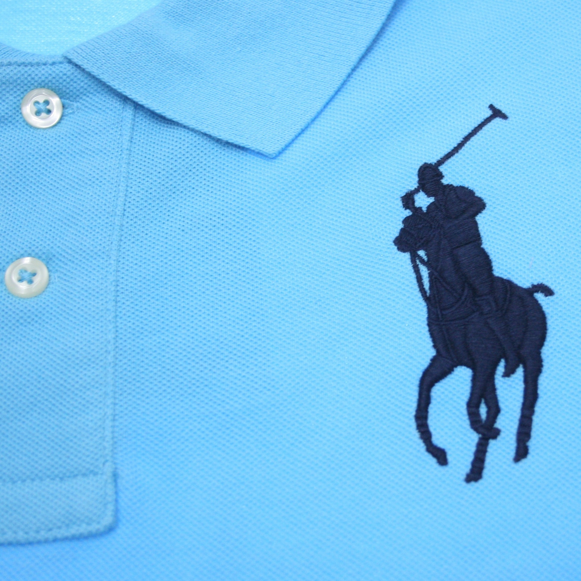 Polo Ralph Lauren Big Boys Classic Fit Blue Cotton Mesh Polo Shirt