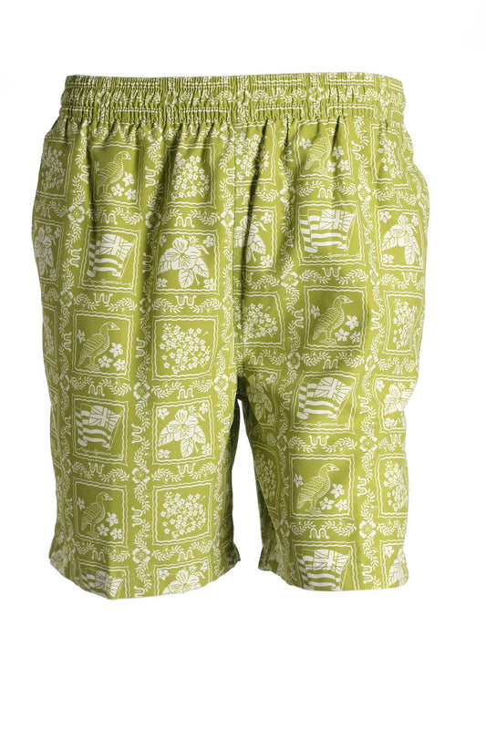 Reyn Spooner 'Lahaina Sail' Men's Green Graphic Swim Trunks