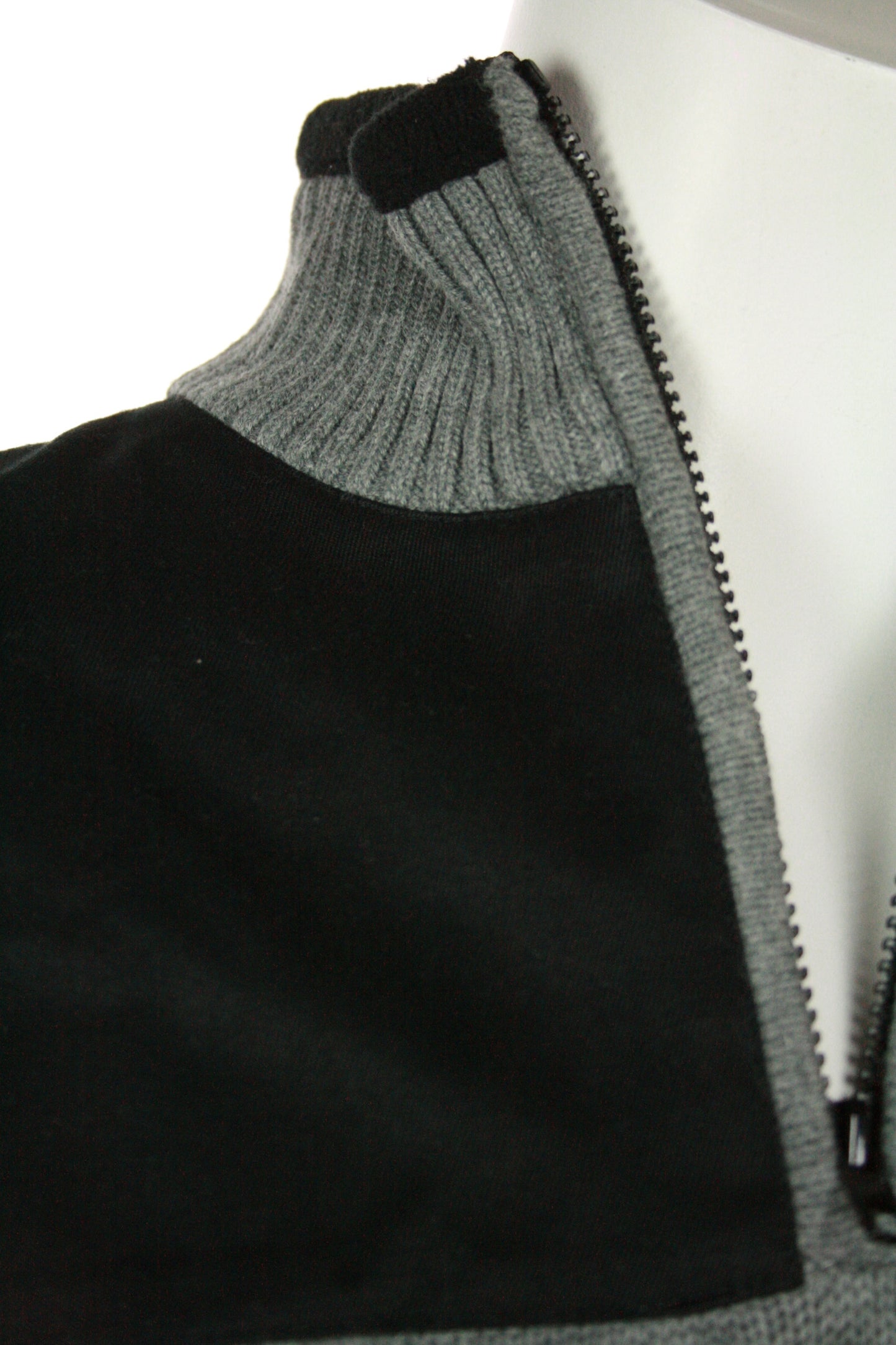 Field Gear Men's Charcoal Knit Cotton Blend 1/2 Half Zip Sweater