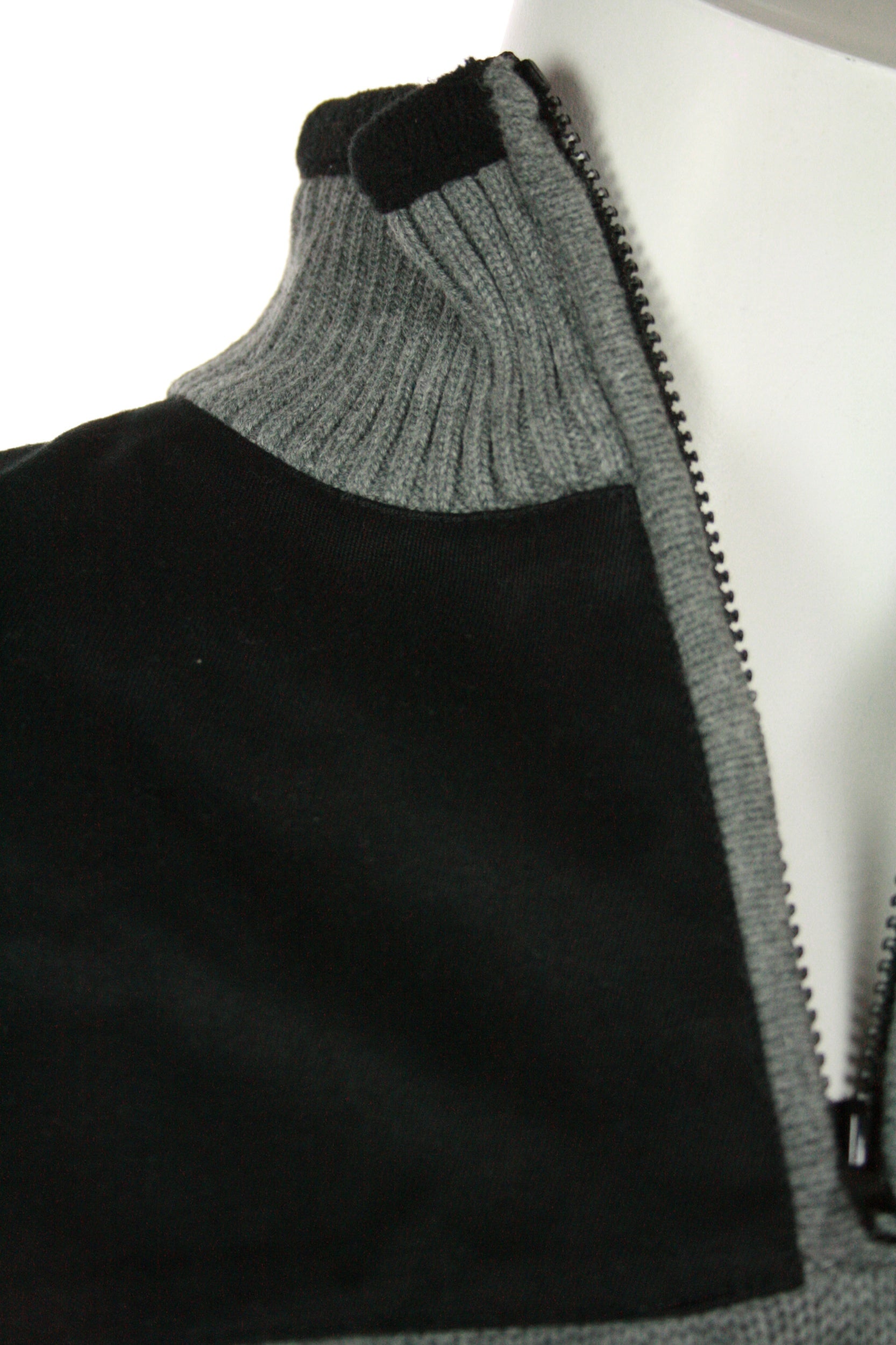 Field Gear Men's Charcoal Knit Cotton Blend 1/2 Half Zip Sweater