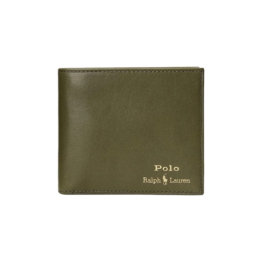 Polo Ralph Lauren Mens Green LWG Leather BiFold Billfold Wallet