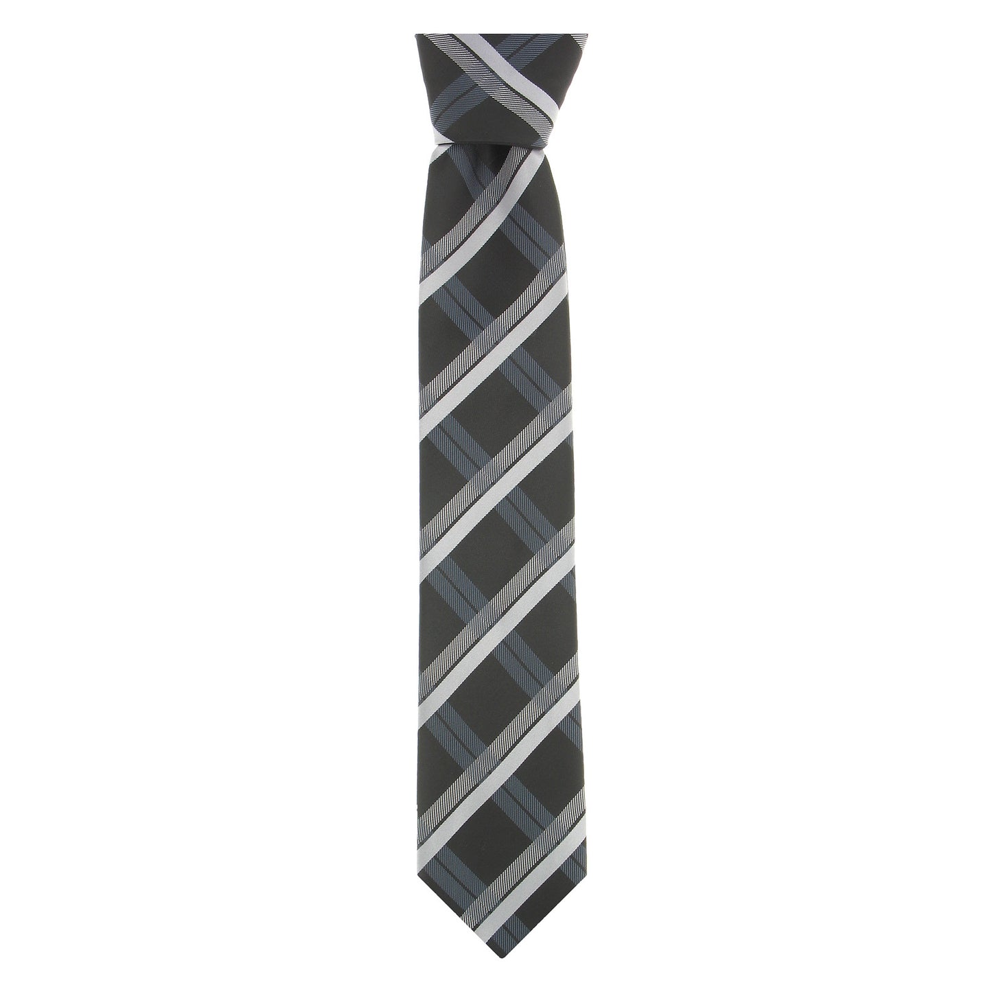 Alfani Men's Black & Gray Plaid Tie