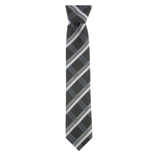 Alfani Men's Black & Gray Plaid Tie
