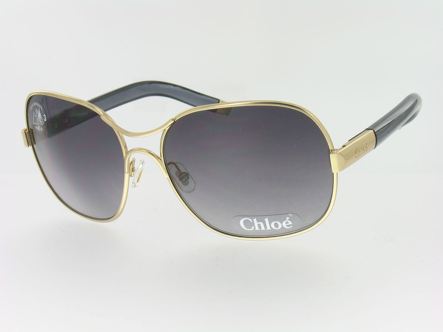 Chloe CL2208 C01 Gold Two Tone Womens Cat Eye Sunglasses