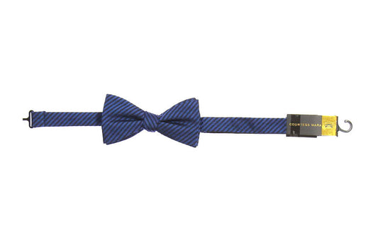 Countess Mara Men's Dark Purple Striped Pre-Tied Bow Tie