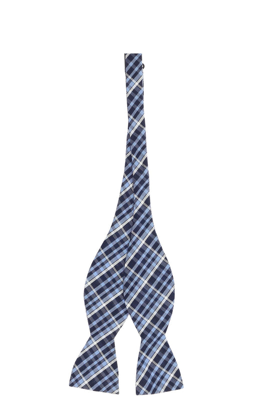 Countess Mara Men's Sea Brushed Plaid Bow Tie