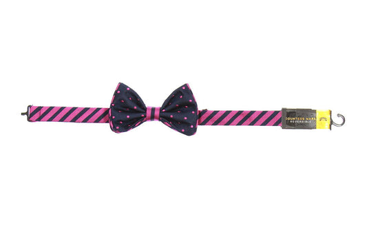 Countess Mara Men's Dark Purple Plaid Pre-Tied Bow Tie