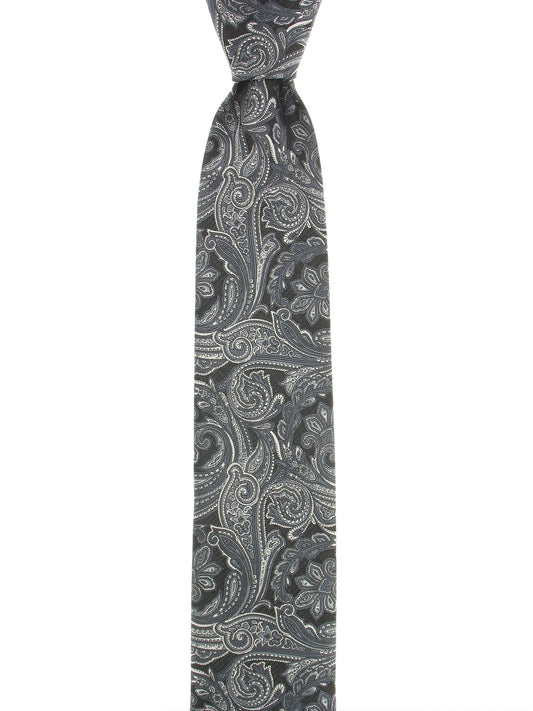 Geoffrey Beene Men's Black & Gray Paisley Tie