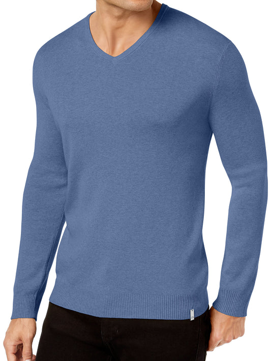 Calvin Klein Men's Bluebell Heather V-Neck Sweater