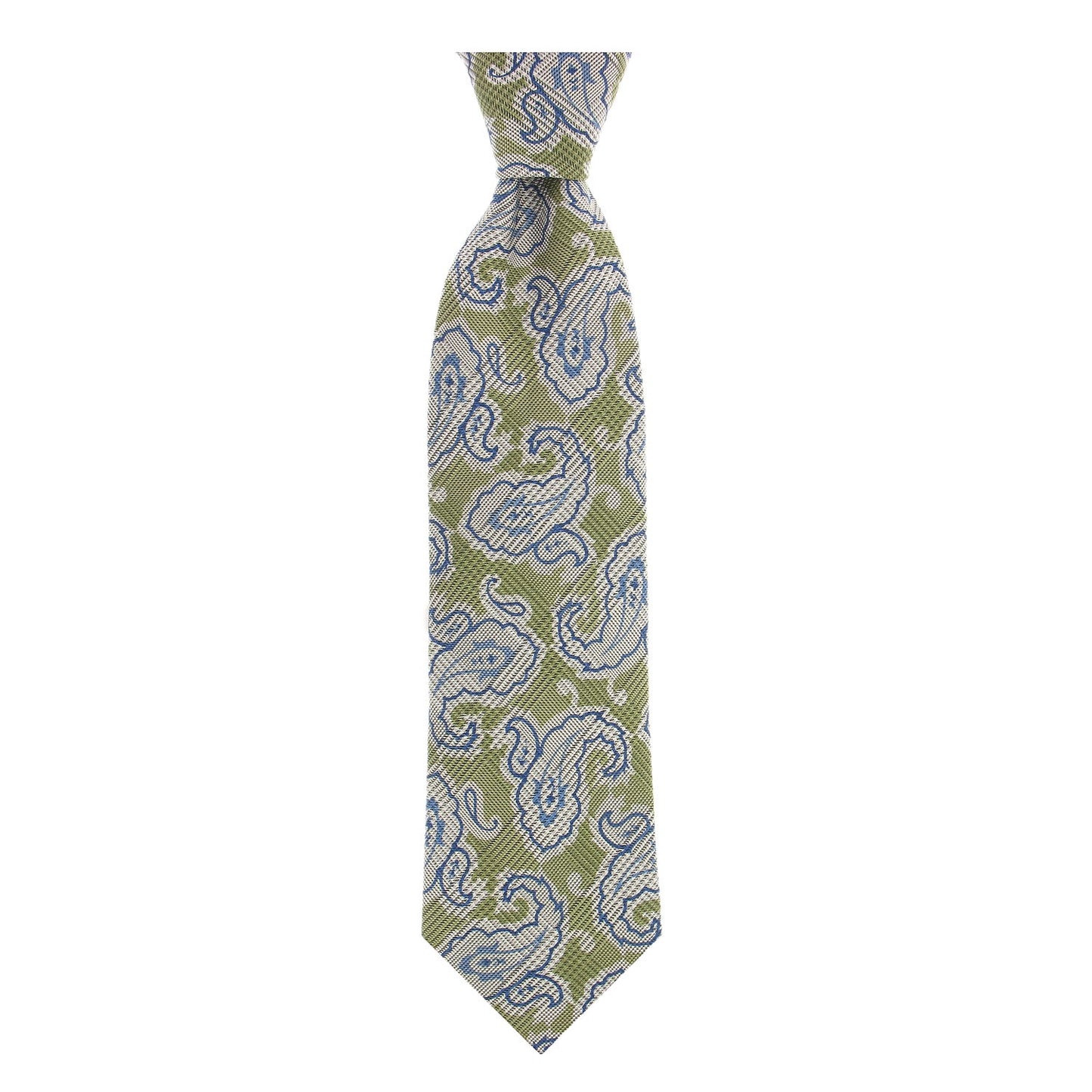 Michelsons of London Men's Olive Green Paisley Tie