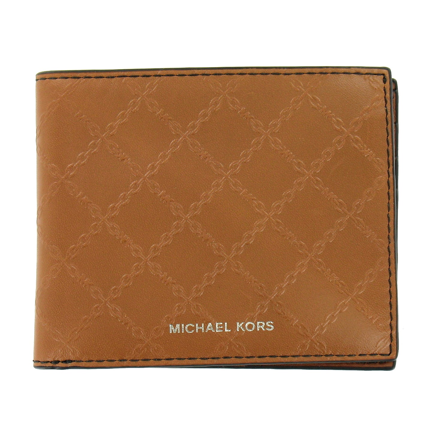 Michael Kors Andy Mens Luggage Leatehr Slim Billfold Bi-Fold Wallet