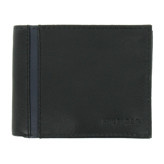 Tommy Hilfiger Men's Bi-Fold Wallet 2-Fold (Black/Navy) $48
