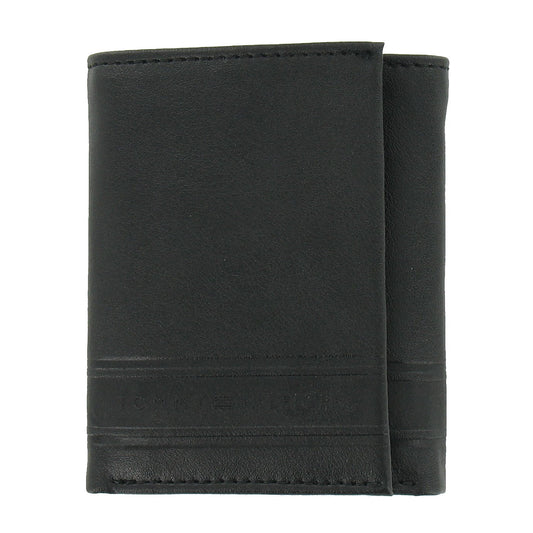 Tommy Hilfiger Men's Tri-Fold Wallet 3-Fold Wallet (Black) $48