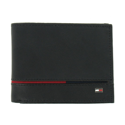 Tommy Hilfiger Men's Leather Bi-Fold Wallet 2-Fold (Black) $55