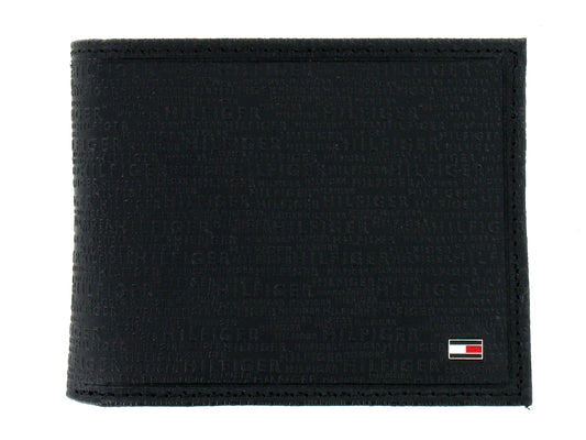 Tommy Hilfiger Men's Black Leather Bi-Fold Wallet | RFID Protection
