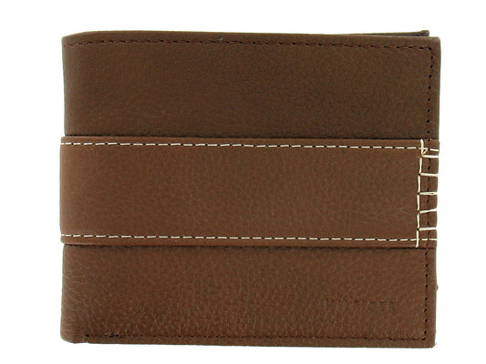 Tommy Hilfiger Bi-Fold Wallet, Men's Brown Pebbled Leather, RFID Protected & ID