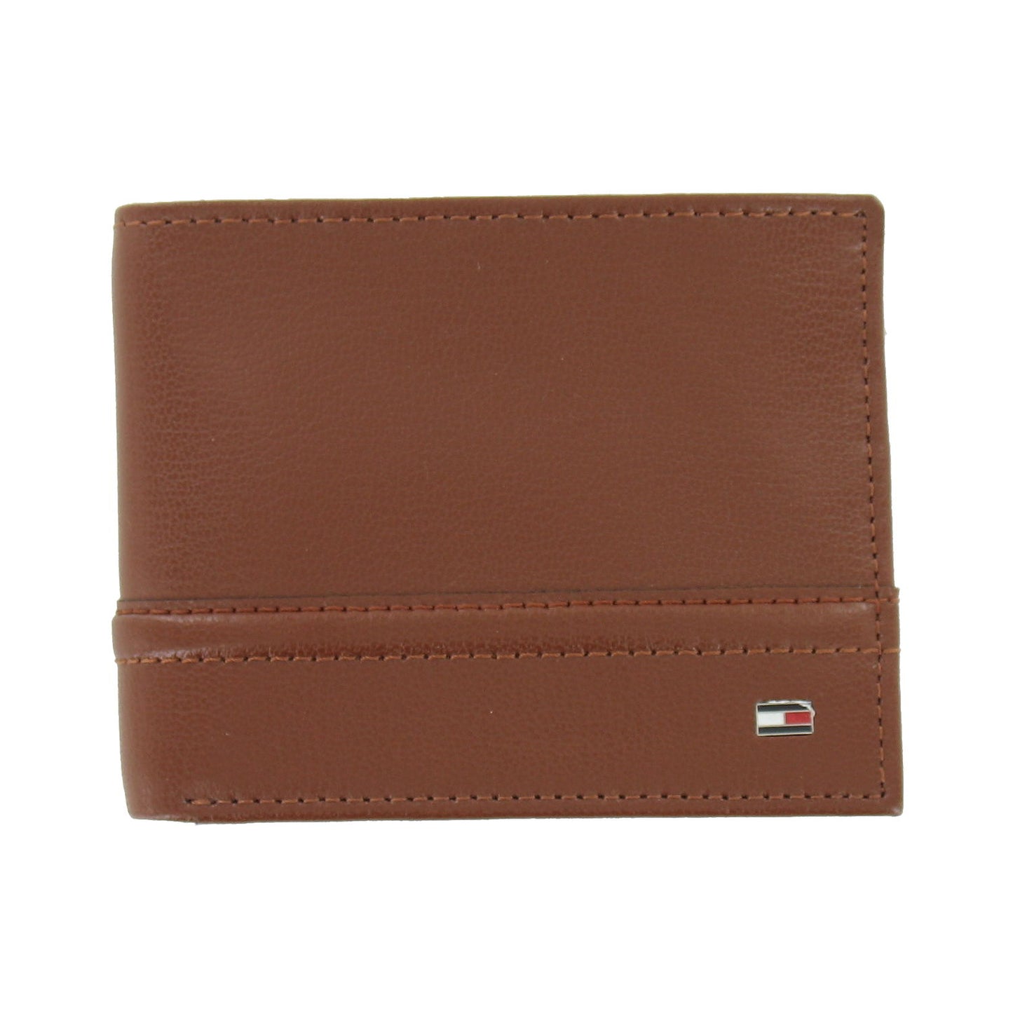 Tommy Hilfiger Mens Brown Distressed RFID Blocking Bi-Fold Wallet