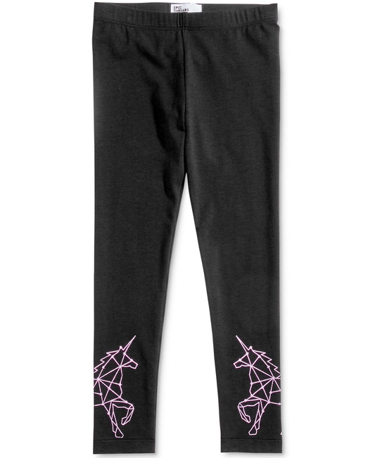 Epic Threads Baby Girls Deep Black Unicorn Print Leggings