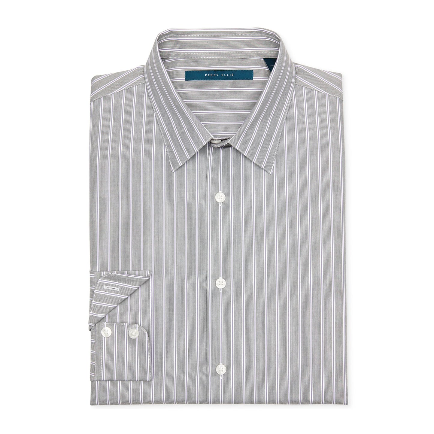 Perry Ellis Mens Black/Purple Chevron Button Down Shirt