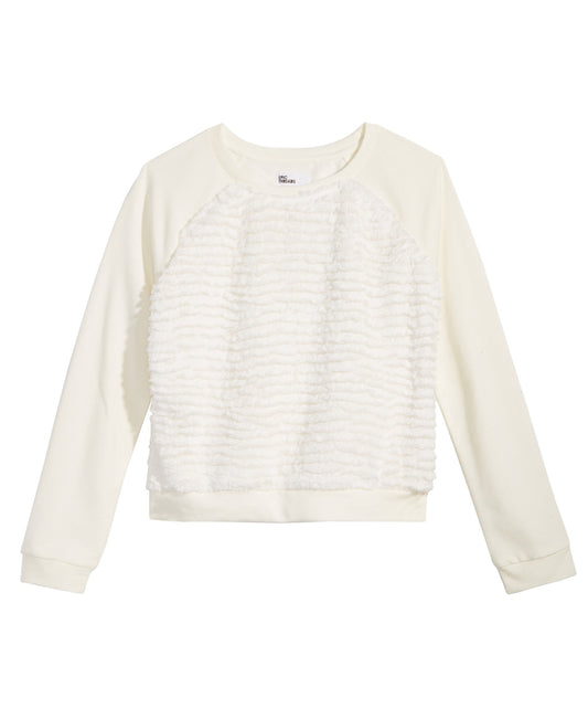 Epic Threads Girls Holiday Ivory Big Girls Faux-Fur Sweatshirt