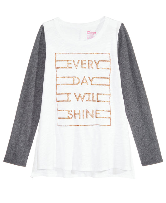 Epic Threads Girls Graphic-Print Bright White T-Shirt Tee Shirt