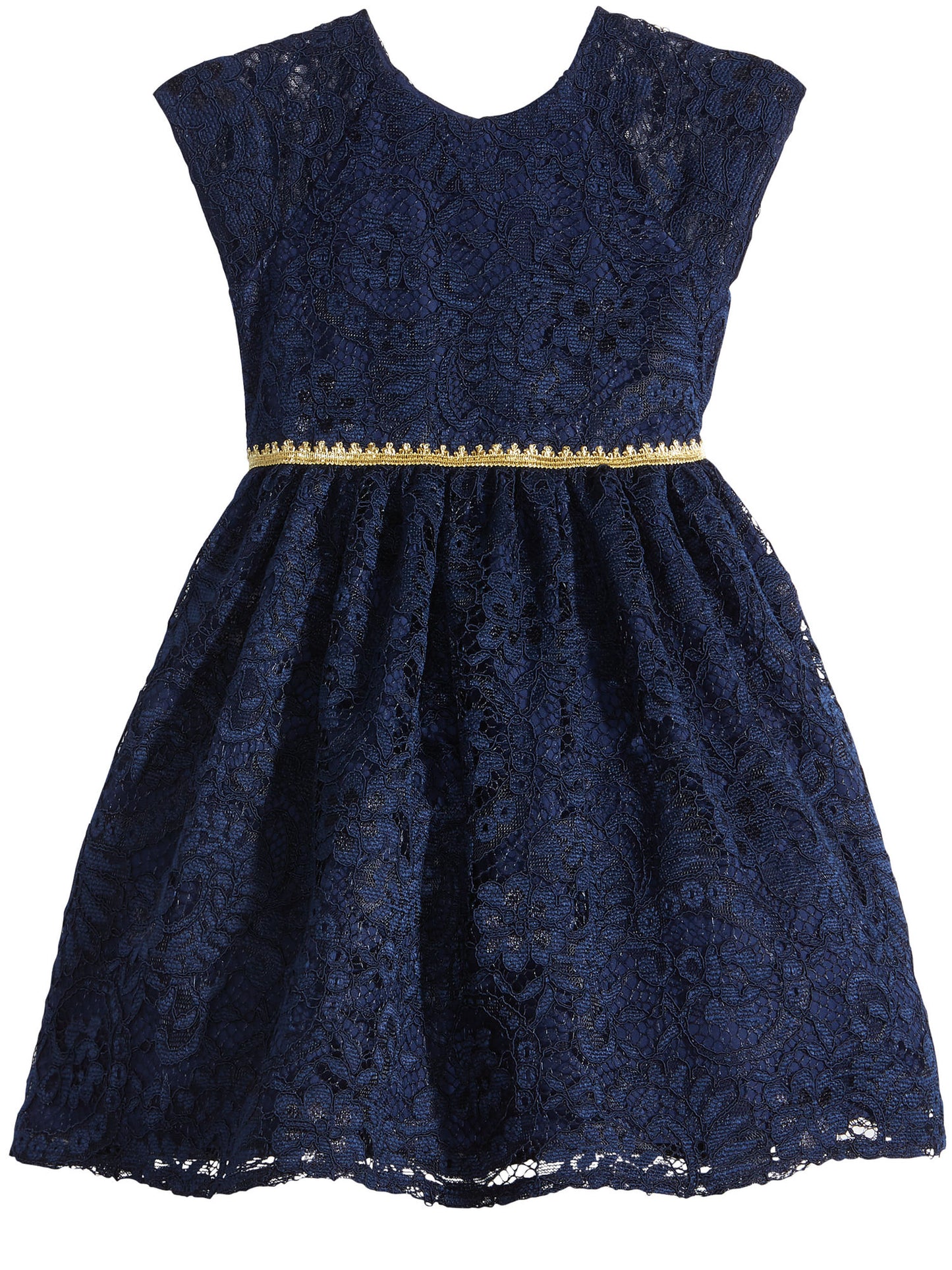 Laura Ashley London Baby Girls Metallic-Trim Lace Dress