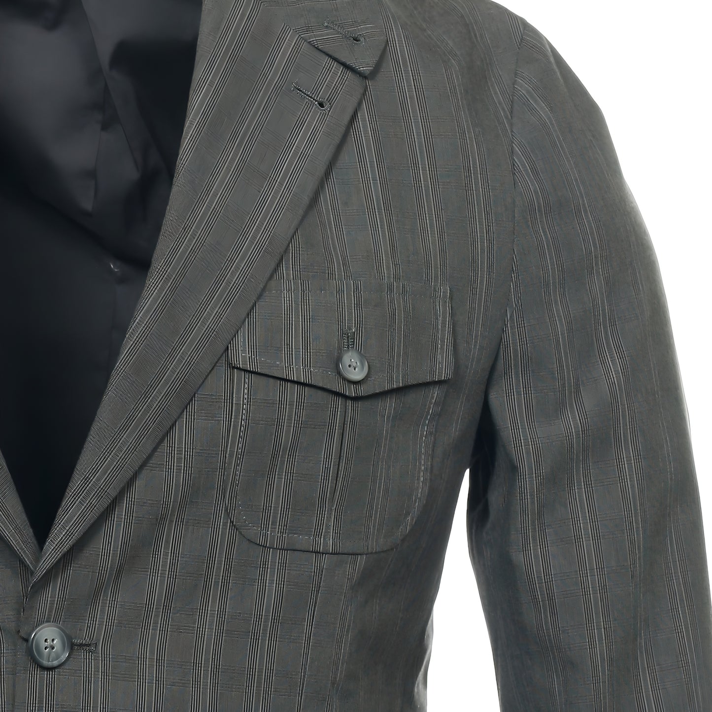 Perry Ellis Mens Gargoyle Pinstripe 2 Button Sport Coat Jacket